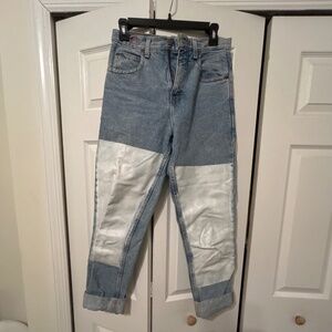 One of a kind painted and embroidered Eddie Bauer jeans